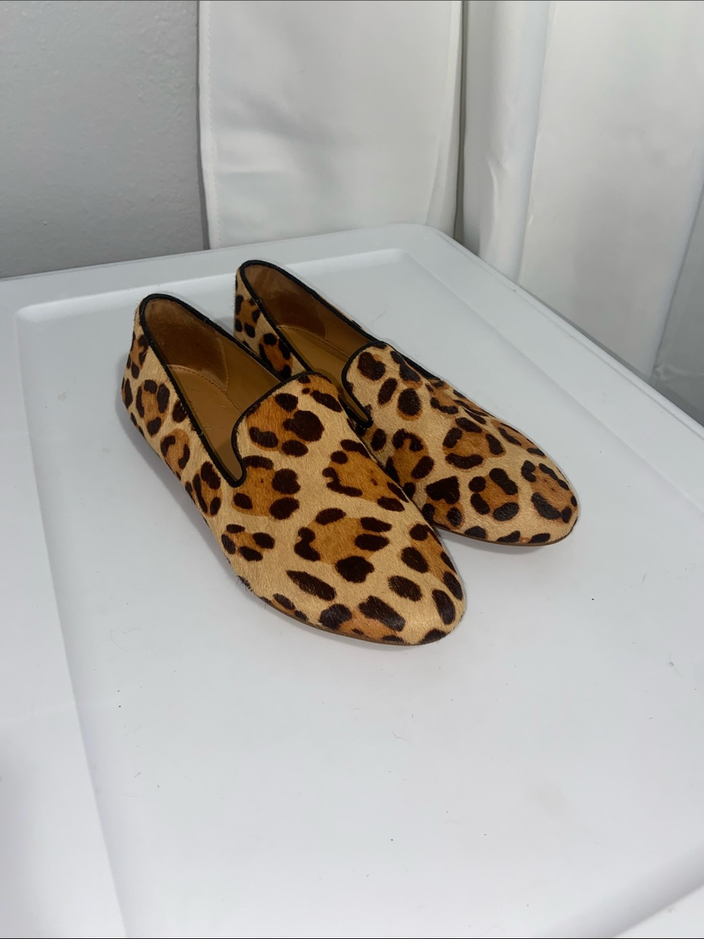 J.Crew leopard calf hair loafer